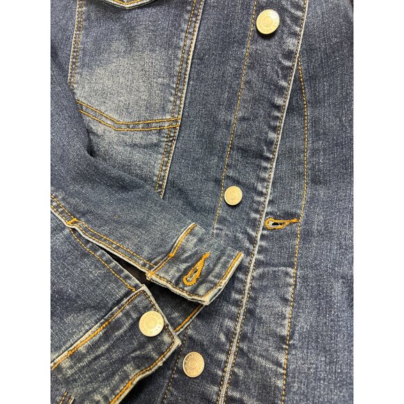 Slate & Stone Trucker Jacket Mens XLarge Distressed Denim Quilted Lined Buttons - Picture 9 of 10